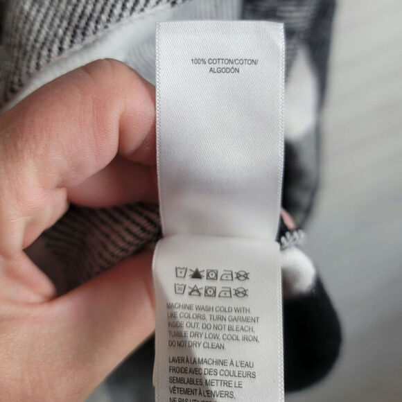Lucky Brand Black White Plaid Flannel Shacket Jacket, sz Large - Picture 7 of 12